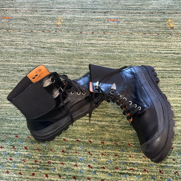 Black Leather Men's Boots - Picture 1 of 6